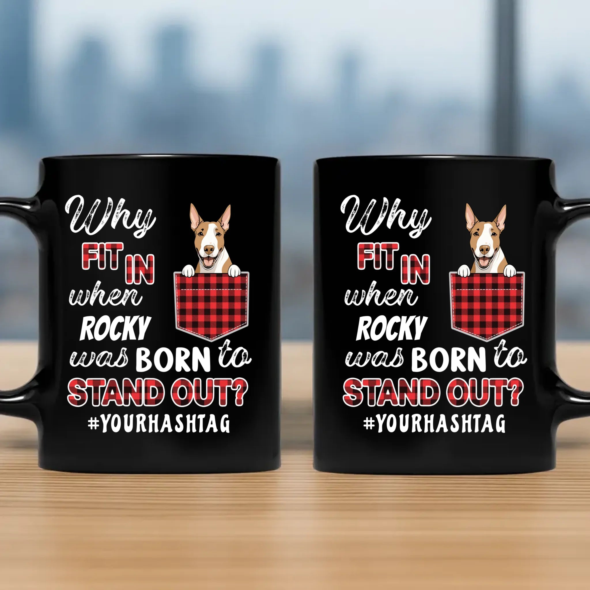 Custom Dog Black Mug With 