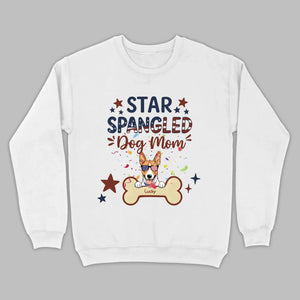 Star Spangled Dog Mom T-Shirt – Patriotic Dog Mom Shirt with Cute American Flag Dog - 89Prints