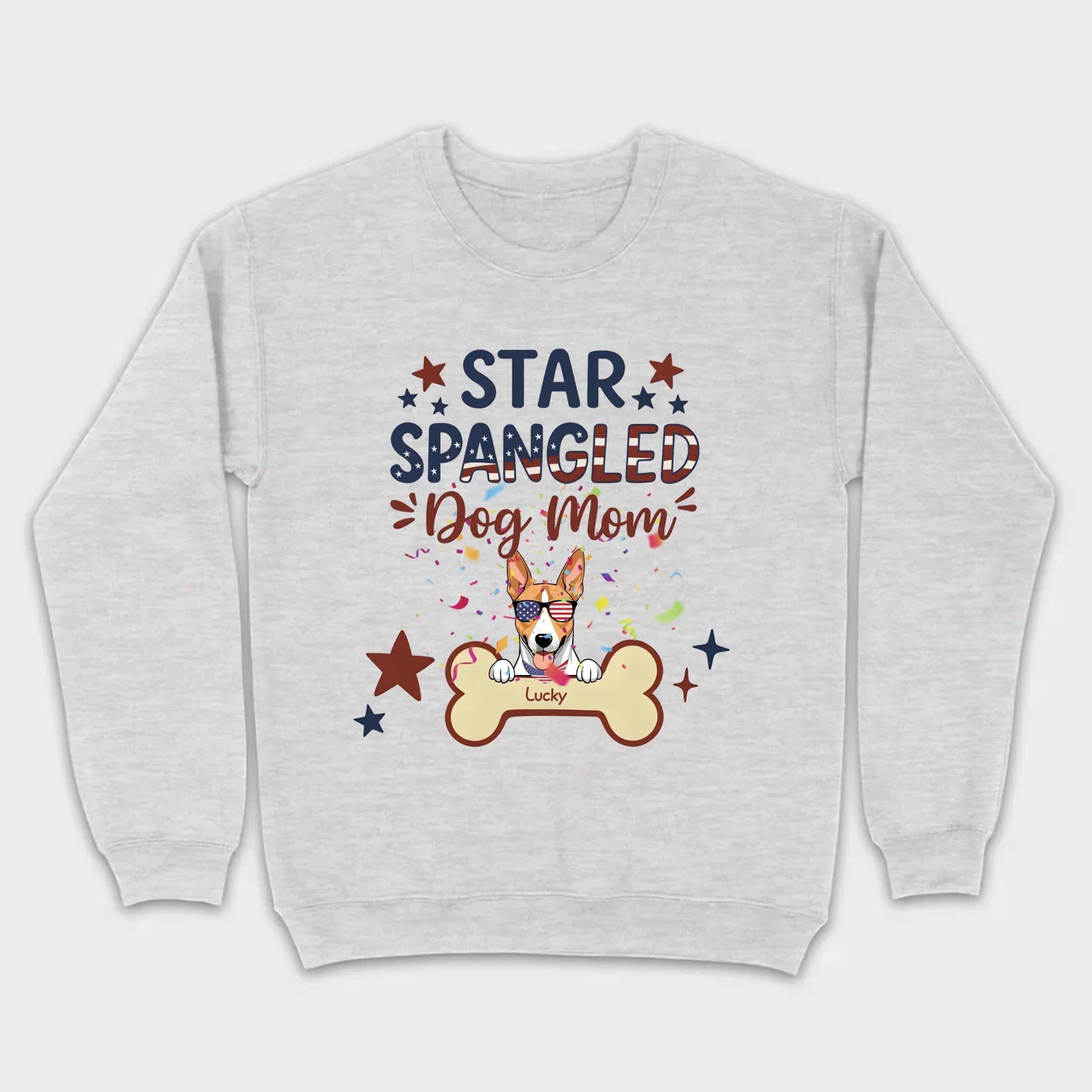 Star Spangled Dog Mom T-Shirt – Patriotic Dog Mom Shirt with Cute American Flag Dog - 89Prints