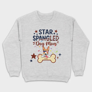 Star Spangled Dog Mom T-Shirt – Patriotic Dog Mom Shirt with Cute American Flag Dog - 89Prints