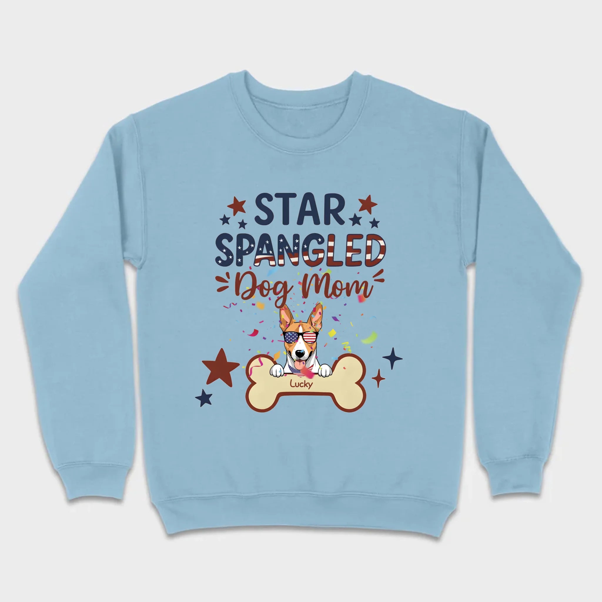 Star Spangled Dog Mom T-Shirt – Patriotic Dog Mom Shirt with Cute American Flag Dog - 89Prints