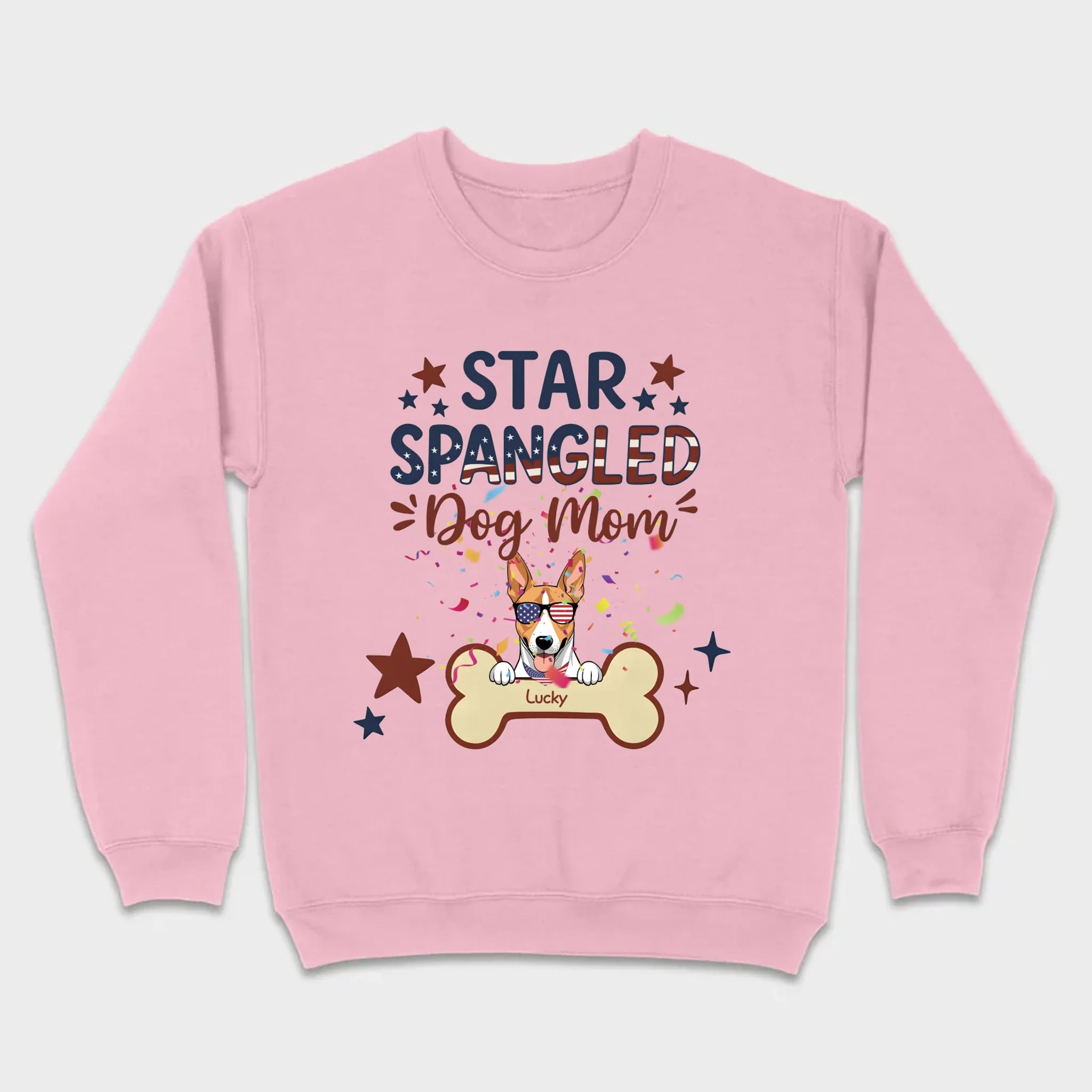 Star Spangled Dog Mom T-Shirt – Patriotic Dog Mom Shirt with Cute American Flag Dog - 89Prints