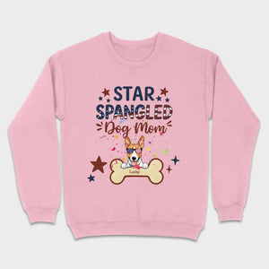 Star Spangled Dog Mom T-Shirt – Patriotic Dog Mom Shirt with Cute American Flag Dog - 89Prints