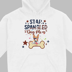 Star Spangled Dog Mom T-Shirt – Patriotic Dog Mom Shirt with Cute American Flag Dog - 89Prints