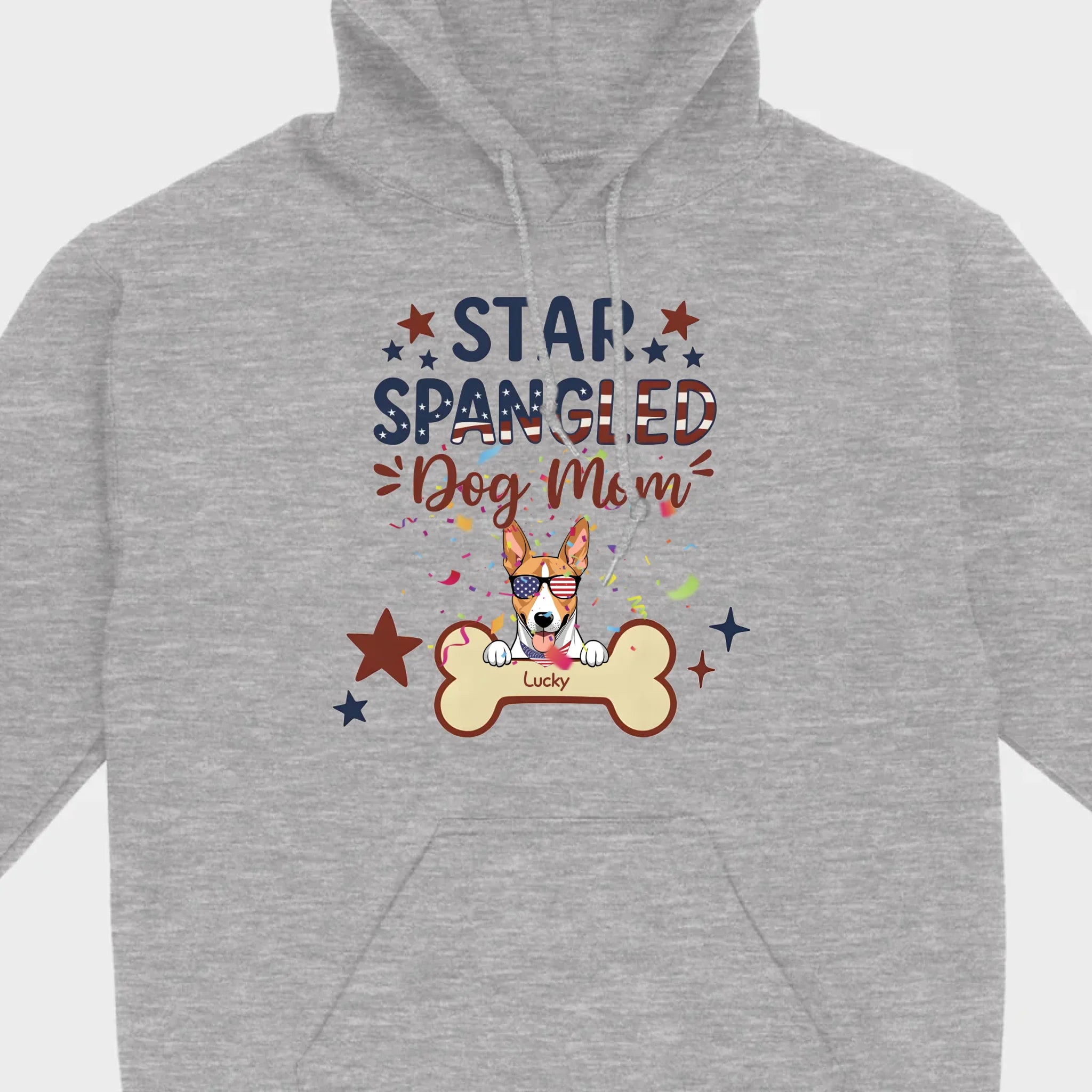 Star Spangled Dog Mom T-Shirt – Patriotic Dog Mom Shirt with Cute American Flag Dog - 89Prints