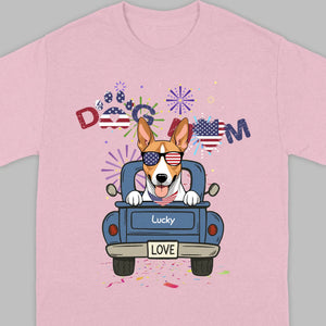 Dog Mom Patriotic Tee – Fun Fireworks & American Flag Dog Art - 89Prints