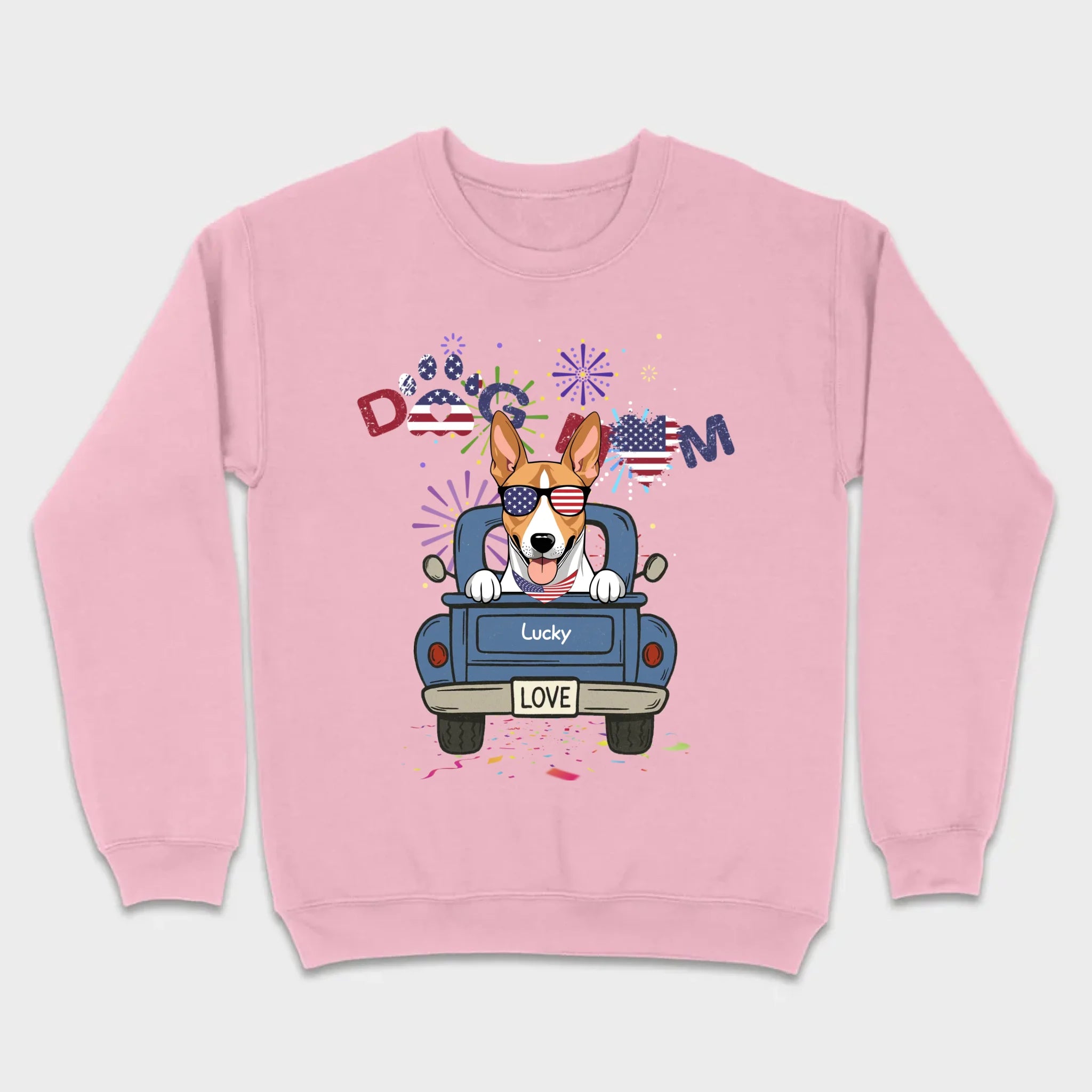 Dog Mom Patriotic Tee – Fun Fireworks & American Flag Dog Art - 89Prints