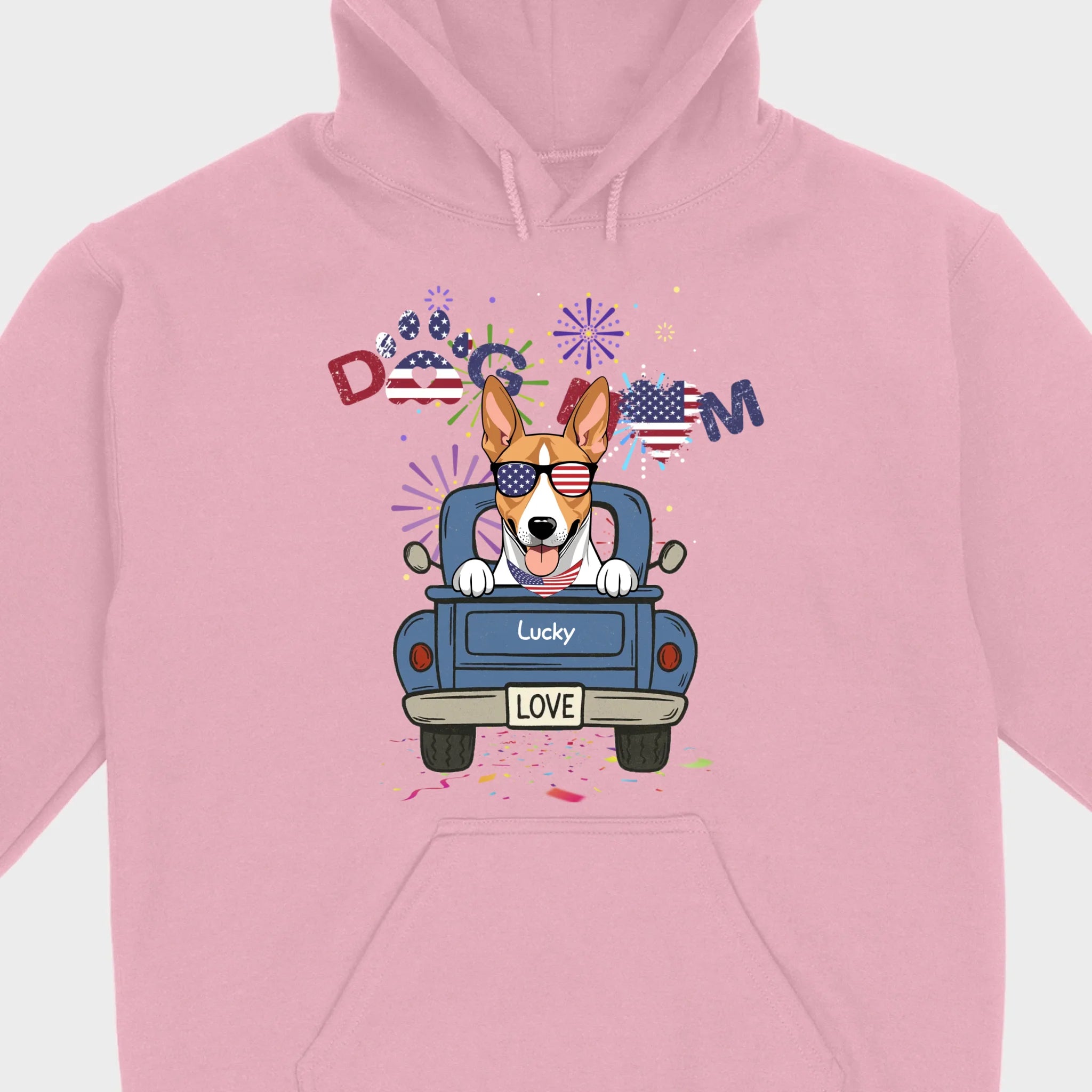 Dog Mom Patriotic Tee – Fun Fireworks & American Flag Dog Art - 89Prints