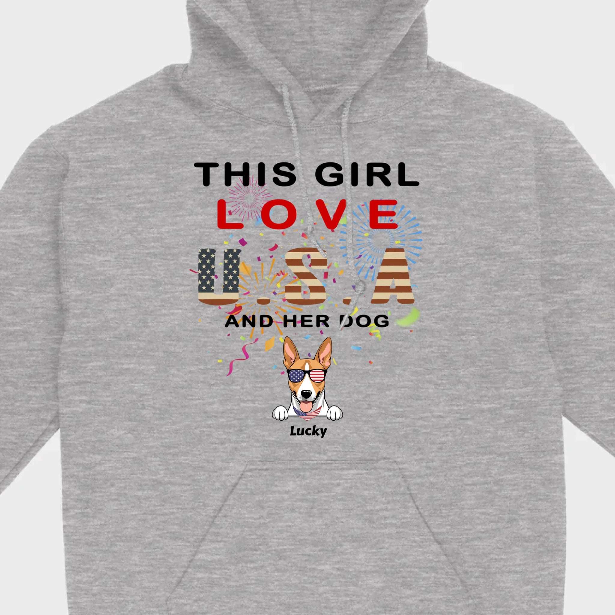 This Girl Loves the USA and Dogs Hoodie – Patriotic Dog Lover Design - 89Prints