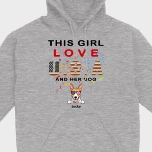 This Girl Loves the USA and Dogs Hoodie – Patriotic Dog Lover Design - 89Prints