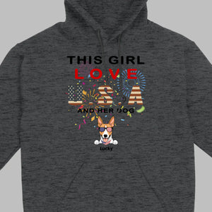 This Girl Loves the USA and Dogs Hoodie – Patriotic Dog Lover Design - 89Prints