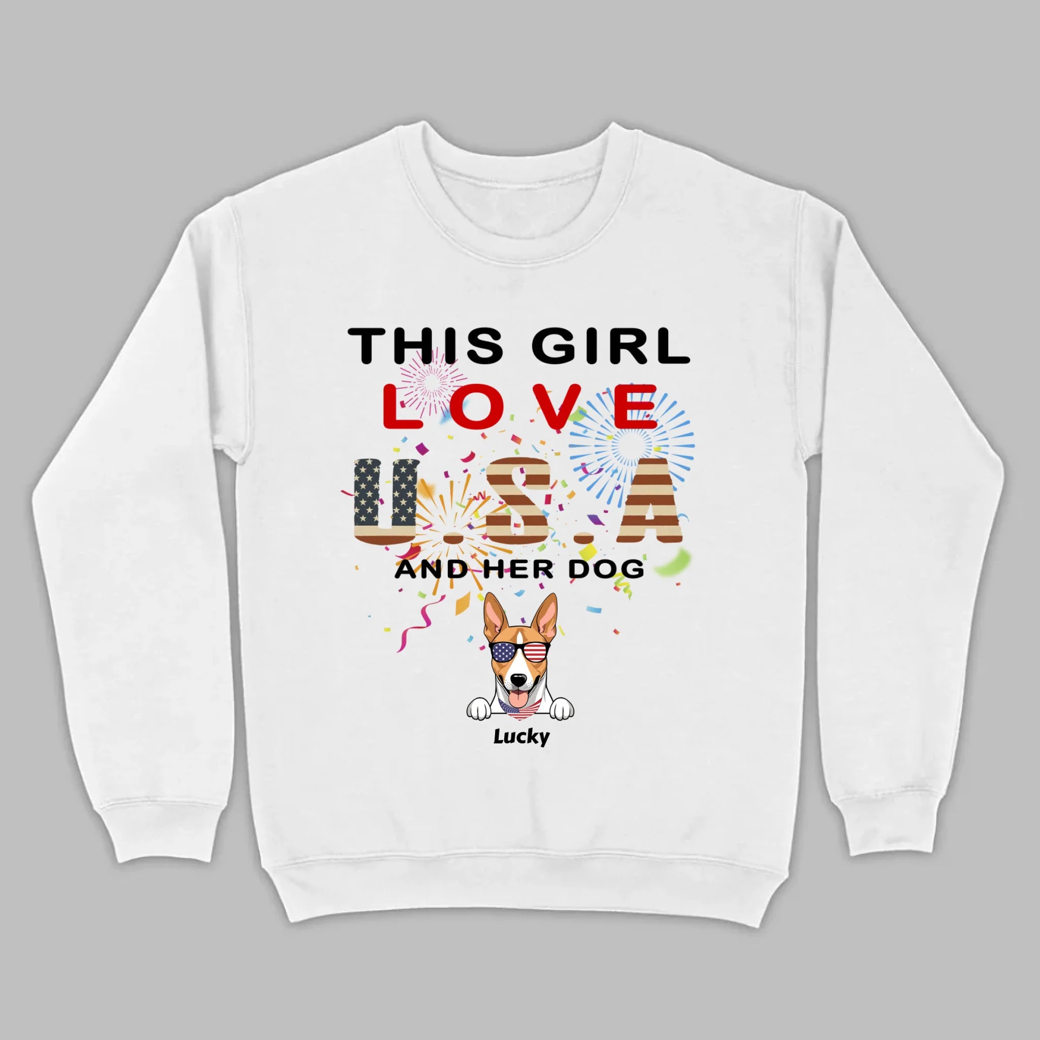 This Girl Loves the USA and Dogs Hoodie – Patriotic Dog Lover Design - 89Prints