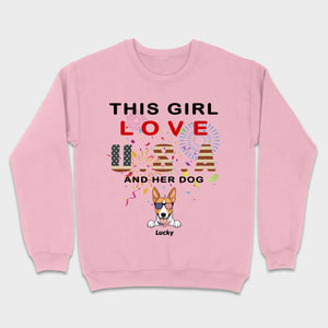 This Girl Loves the USA and Dogs Hoodie – Patriotic Dog Lover Design - 89Prints