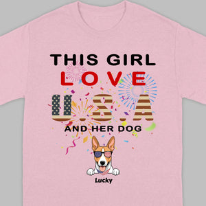 This Girl Loves the USA and Dogs Hoodie – Patriotic Dog Lover Design - 89Prints