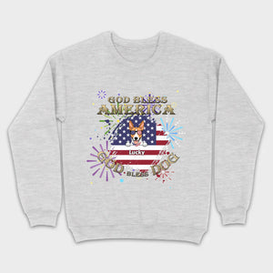 Personalized USA Flag Dog Shirt – God Bless America Fireworks Design - 89Prints