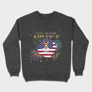 Personalized USA Flag Dog Shirt – God Bless America Fireworks Design - 89Prints