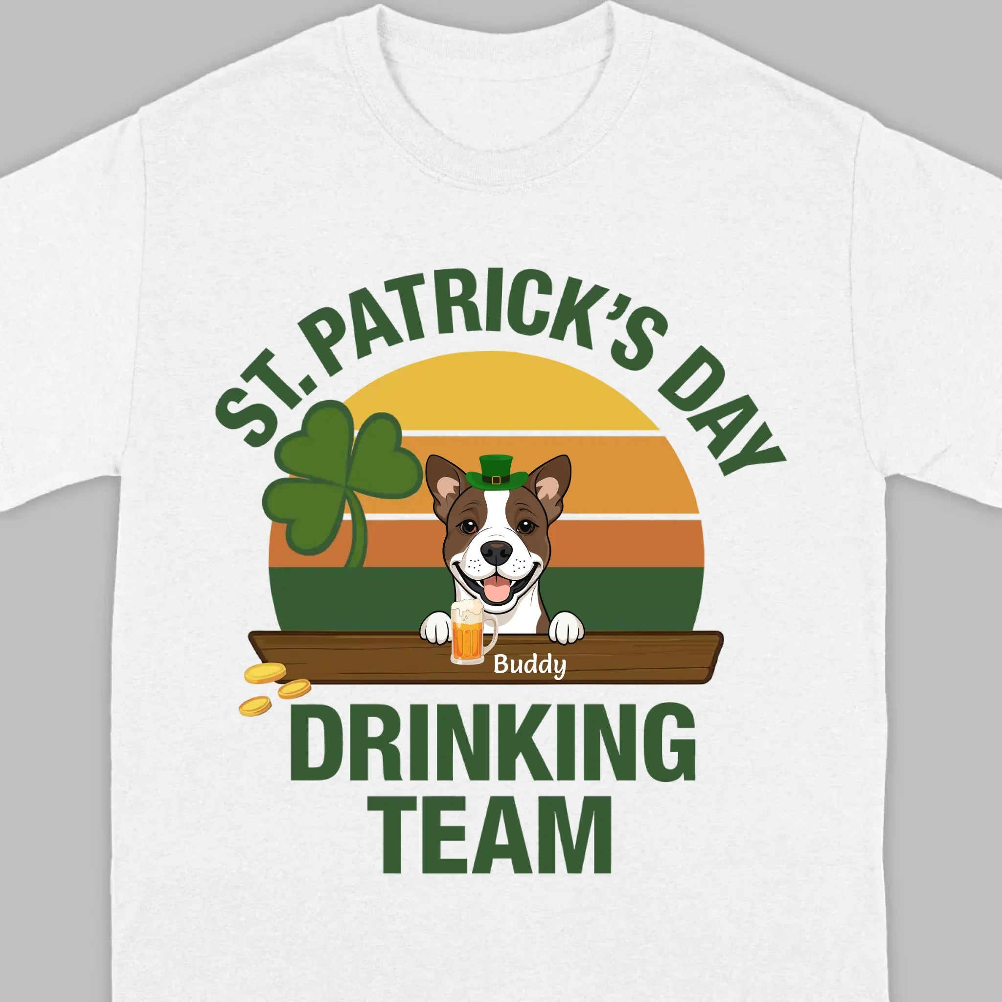Personalized Lucky Pup Tee – St. Patrick’s Day Funny Dog Graphic with Beer Mug - 89Prints