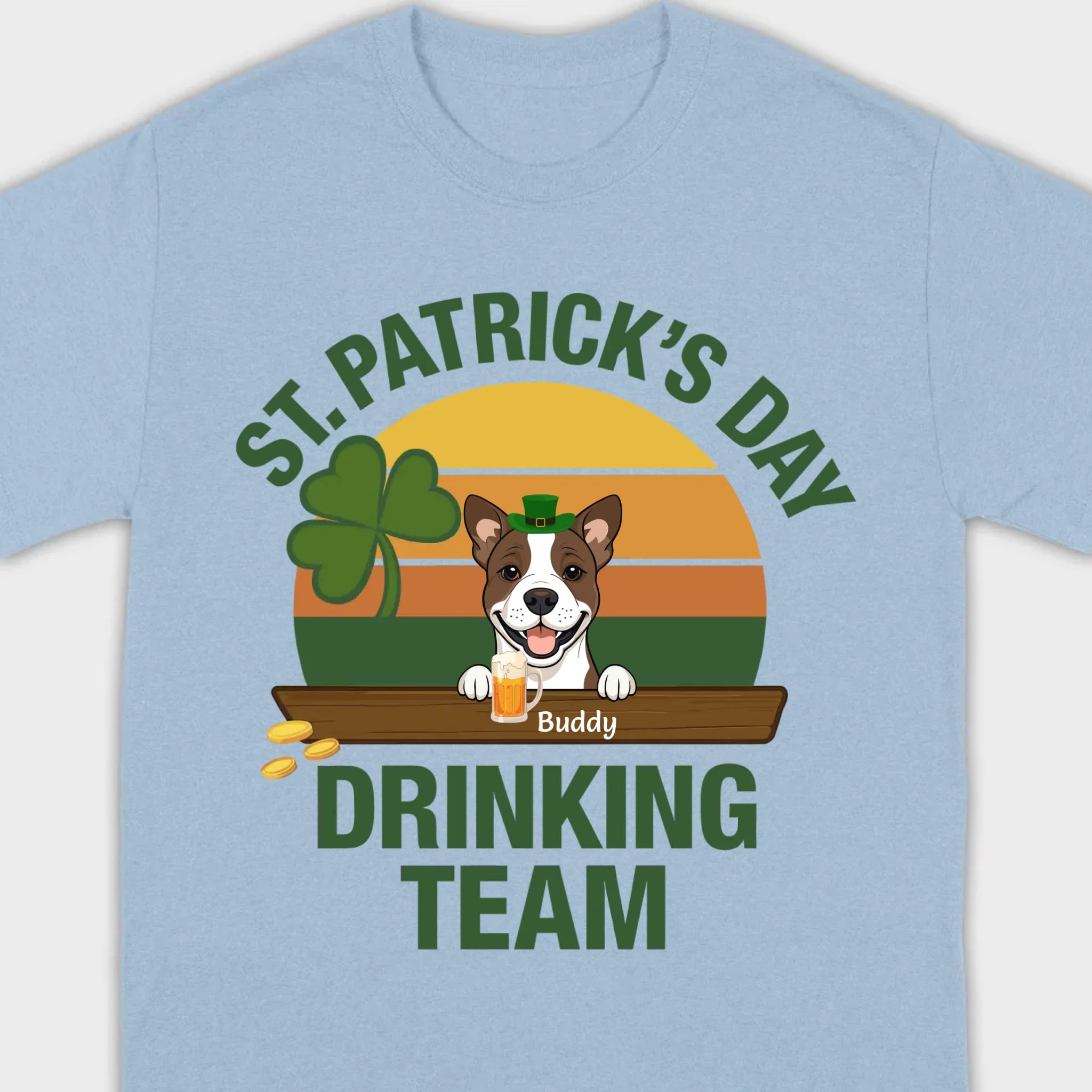 Personalized Lucky Pup Tee – St. Patrick’s Day Funny Dog Graphic with Beer Mug - 89Prints