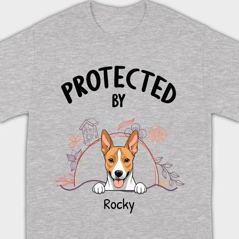 Customizable Pet T-Shirt - Protected by Name | Personalize with 89Prints