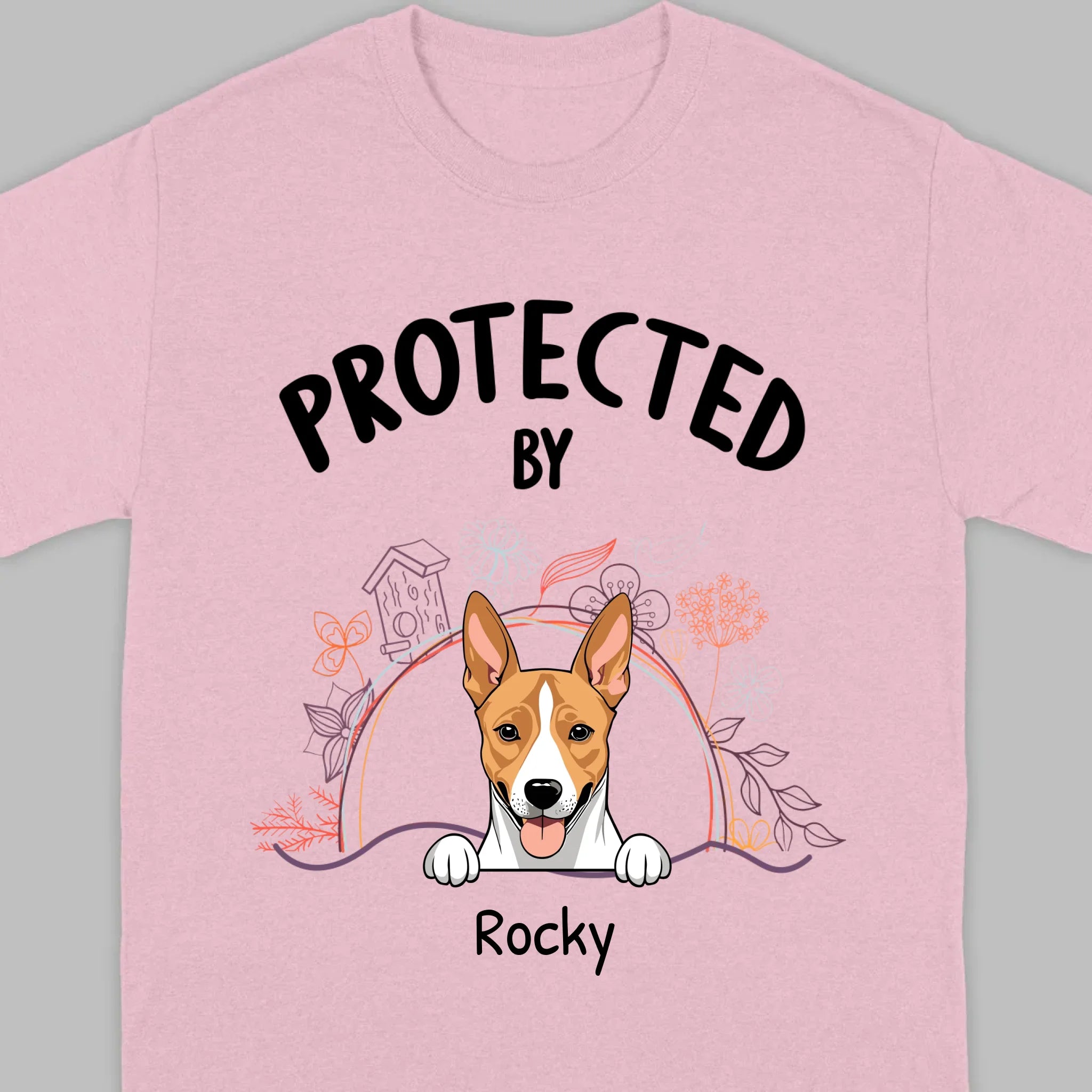 Customizable Pet T-Shirt - Protected by Name | Personalize with 89Prints