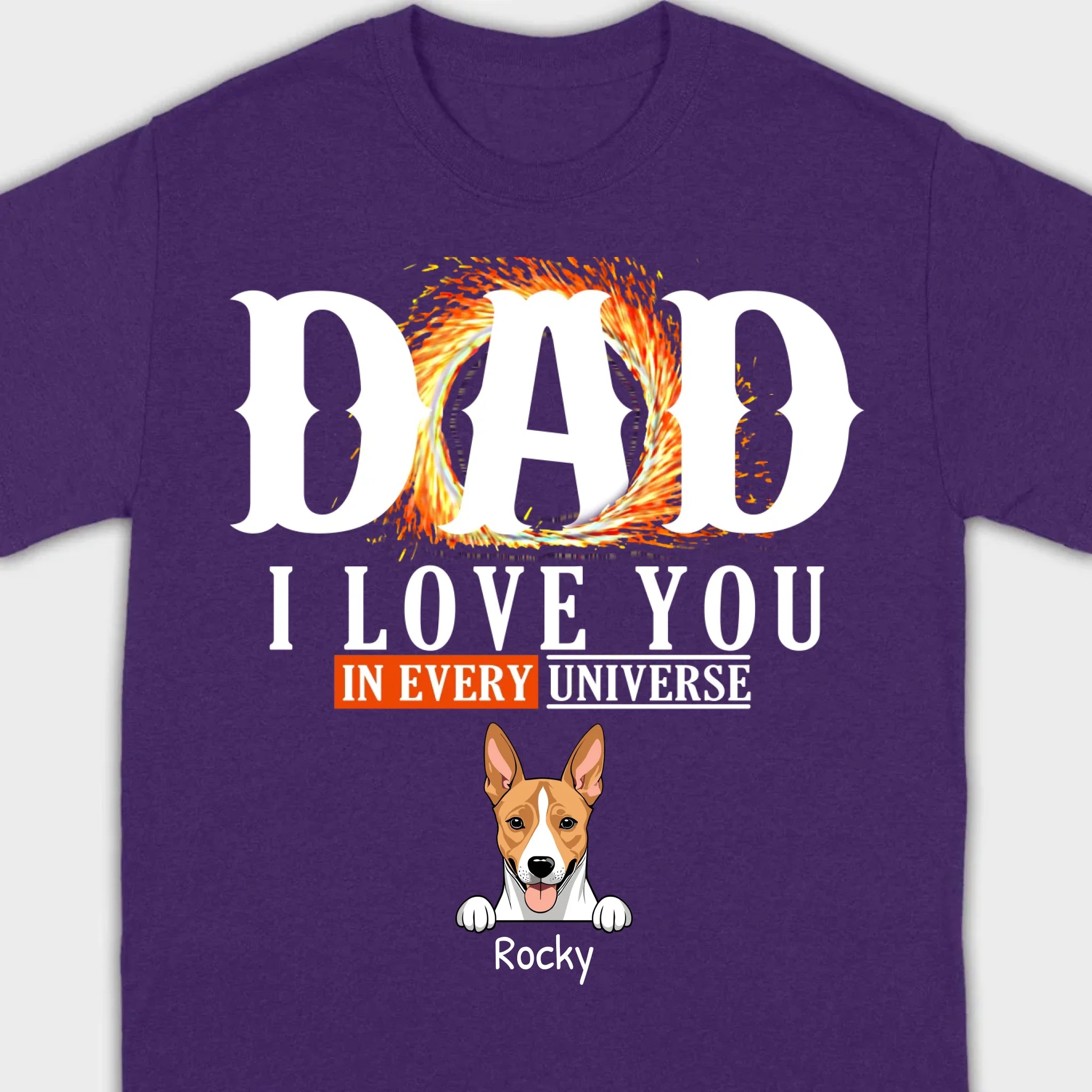 Personalized Dog T-Shirt for Dad - Unique Gift with Custom Name and Icon