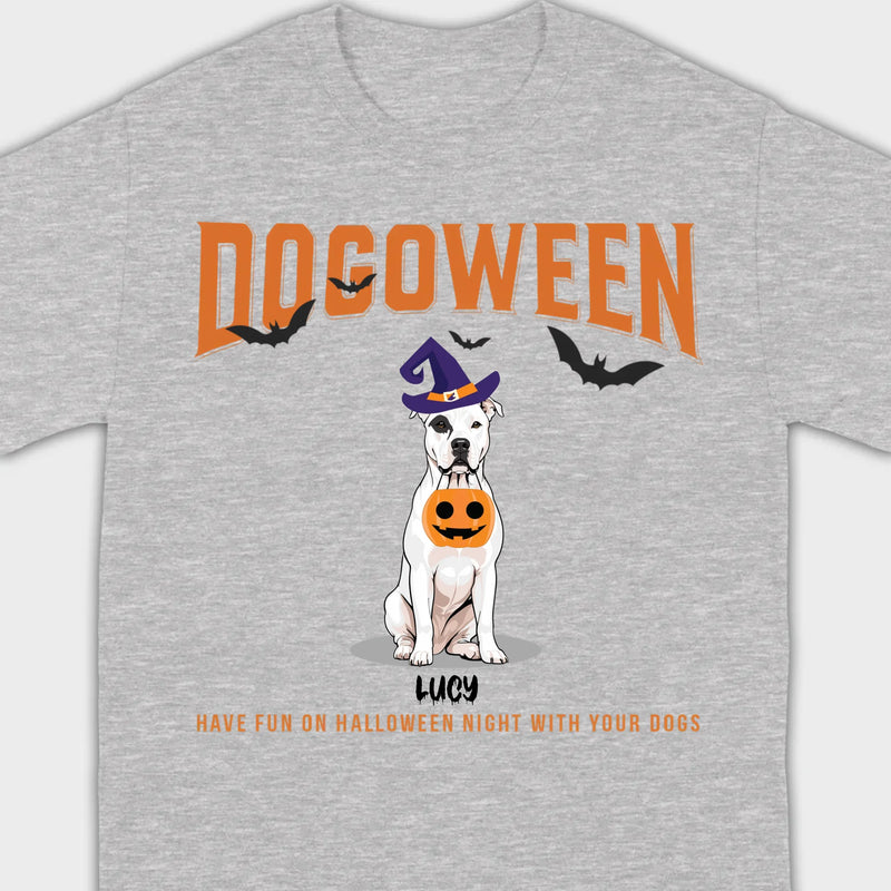 Personalized Dogoween T-Shirt | Custom Dog Halloween Tee - 89Prints