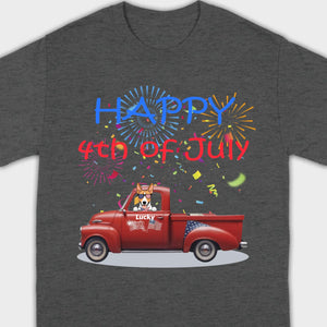 Personalized 4th of July Dog Shirt – Happy 4th of July Day Pup with Fireworks - 89Prints