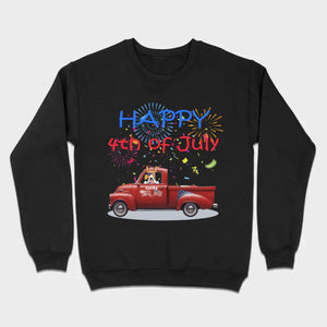 Personalized 4th of July Dog Shirt – Happy 4th of July Day Pup with Fireworks - 89Prints