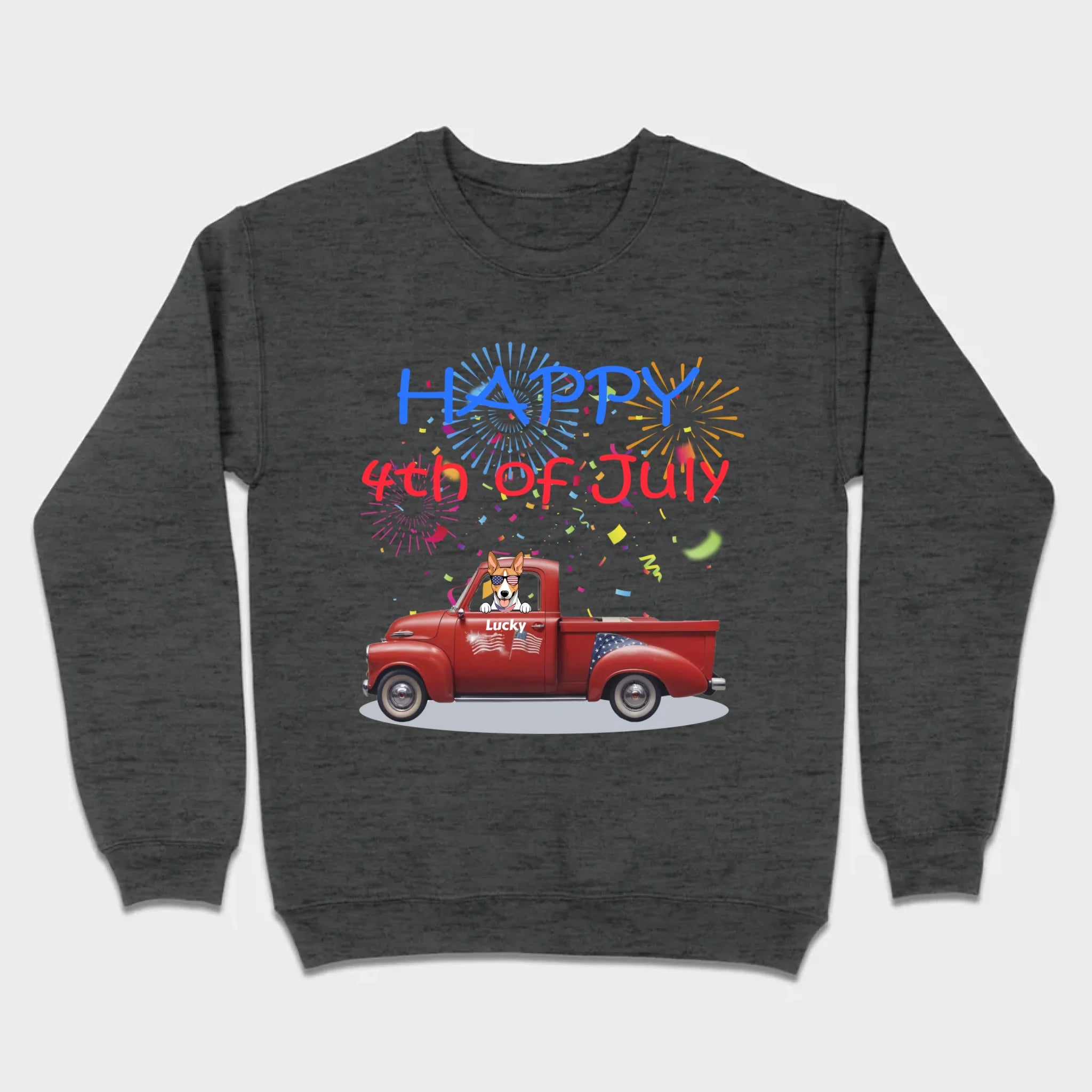 Personalized 4th of July Dog Shirt – Happy 4th of July Day Pup with Fireworks - 89Prints