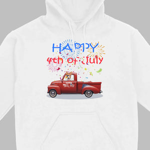 Personalized 4th of July Dog Shirt – Happy 4th of July Day Pup with Fireworks - 89Prints