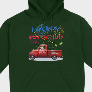Personalized 4th of July Dog Shirt – Happy 4th of July Day Pup with Fireworks - 89Prints