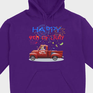 Personalized 4th of July Dog Shirt – Happy 4th of July Day Pup with Fireworks - 89Prints