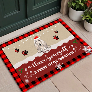 Personalized Christmas Doormat – Dog Rules the Holiday Door - 89Prints