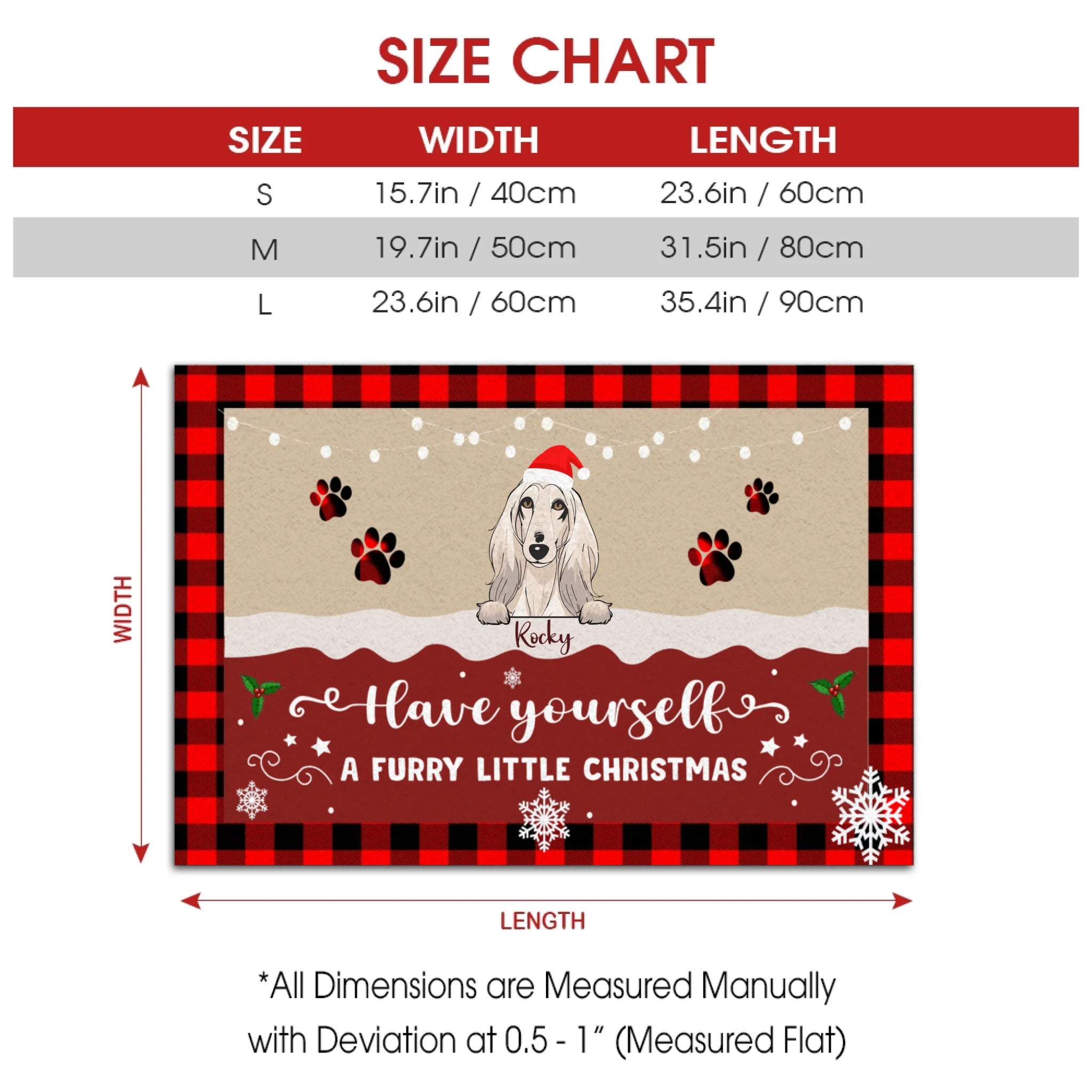 Personalized Christmas Doormat – Dog Rules the Holiday Door - 89Prints