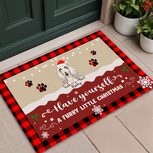 Personalized Christmas Doormat – Dog Rules the Holiday Door - 89Prints
