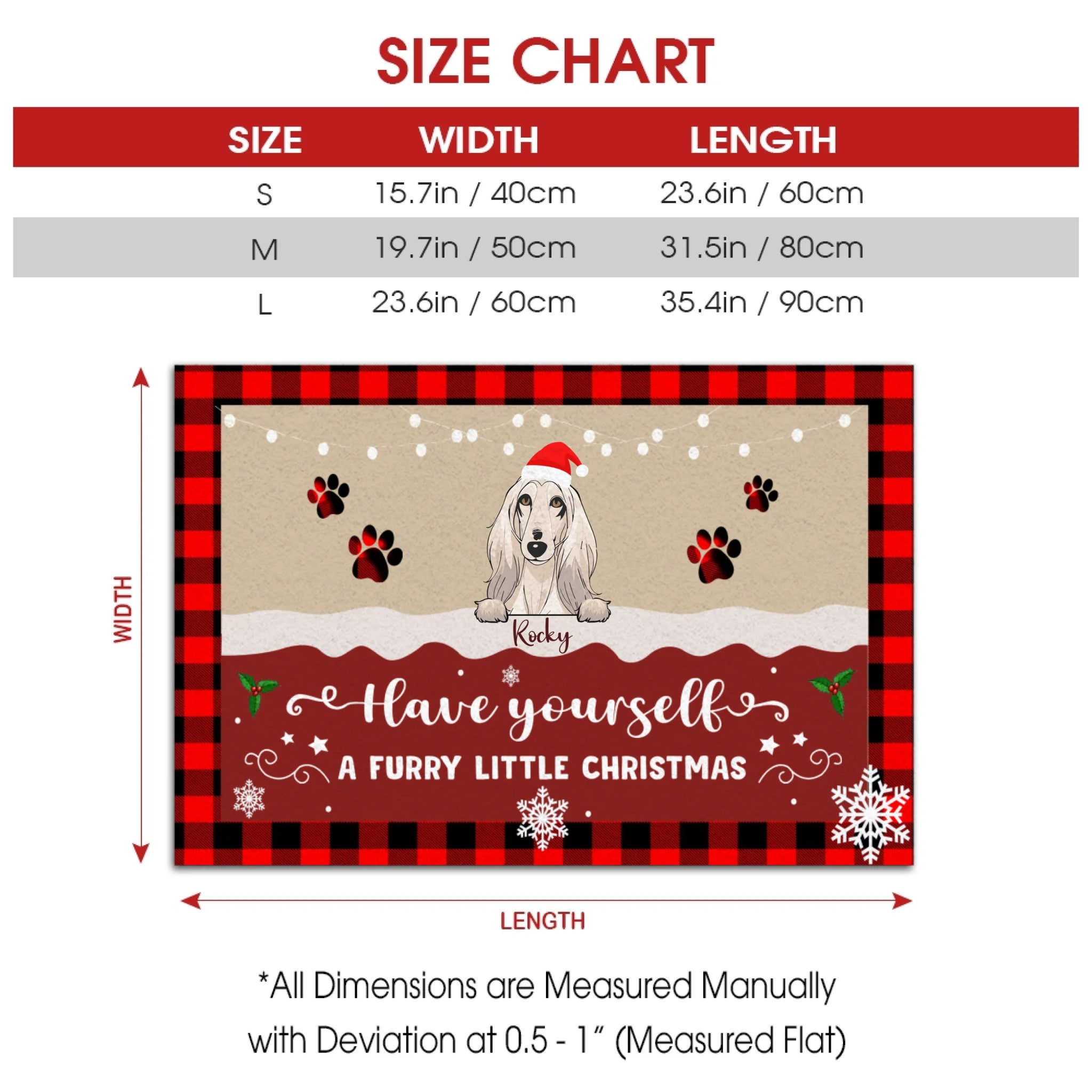Personalized Christmas Doormat – Dog Rules the Holiday Door - 89Prints