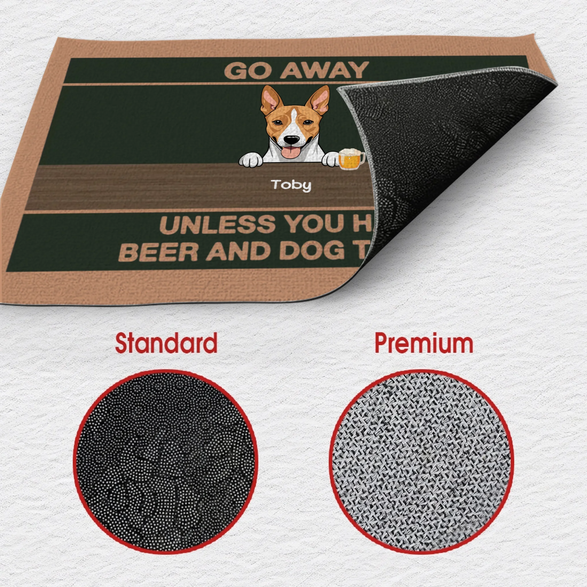Chic Dog Doormat – Go Away Unless You Have Beer and Dog Treats - 89Prints