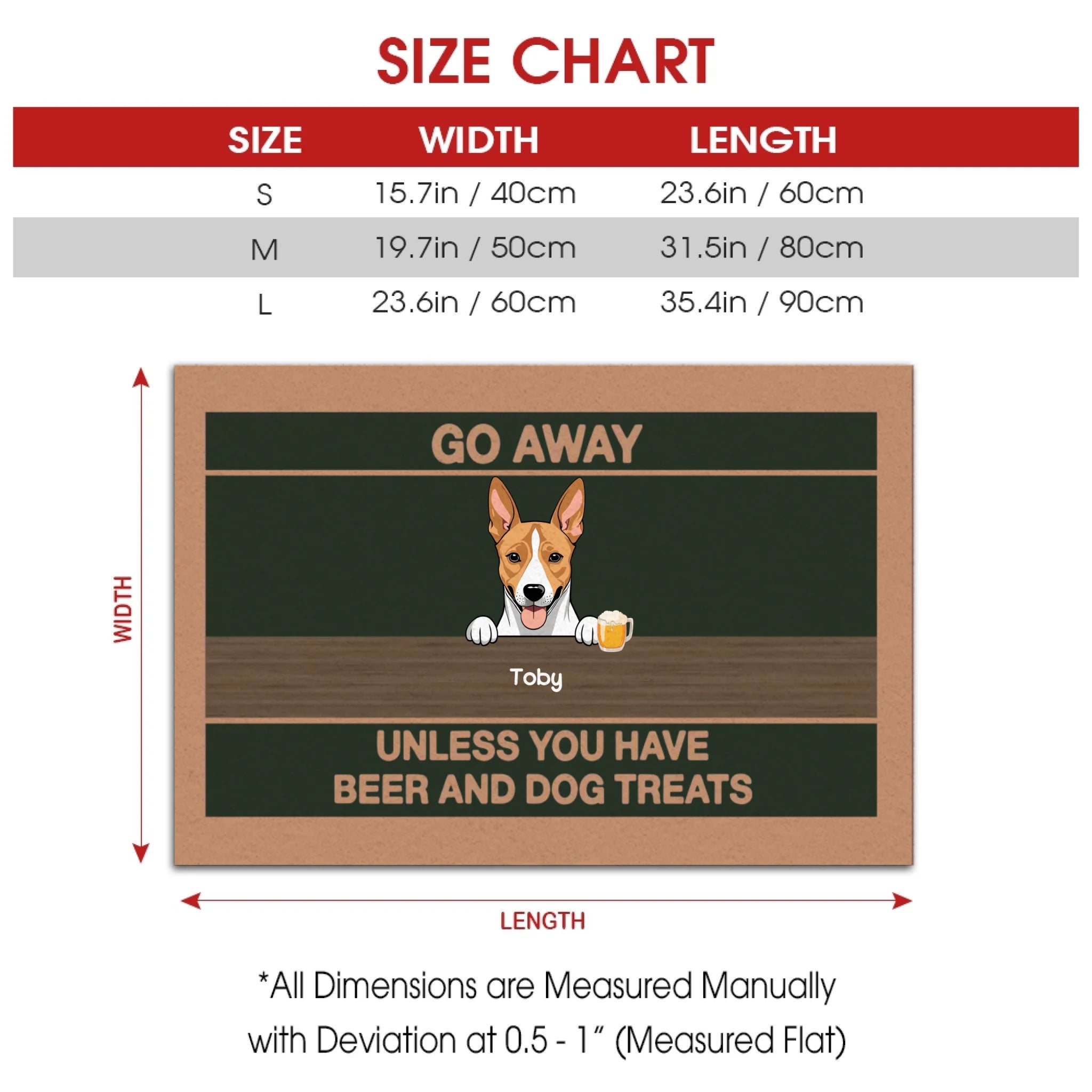 Chic Dog Doormat – Go Away Unless You Have Beer and Dog Treats - 89Prints