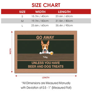 Chic Dog Doormat – Go Away Unless You Have Beer and Dog Treats - 89Prints