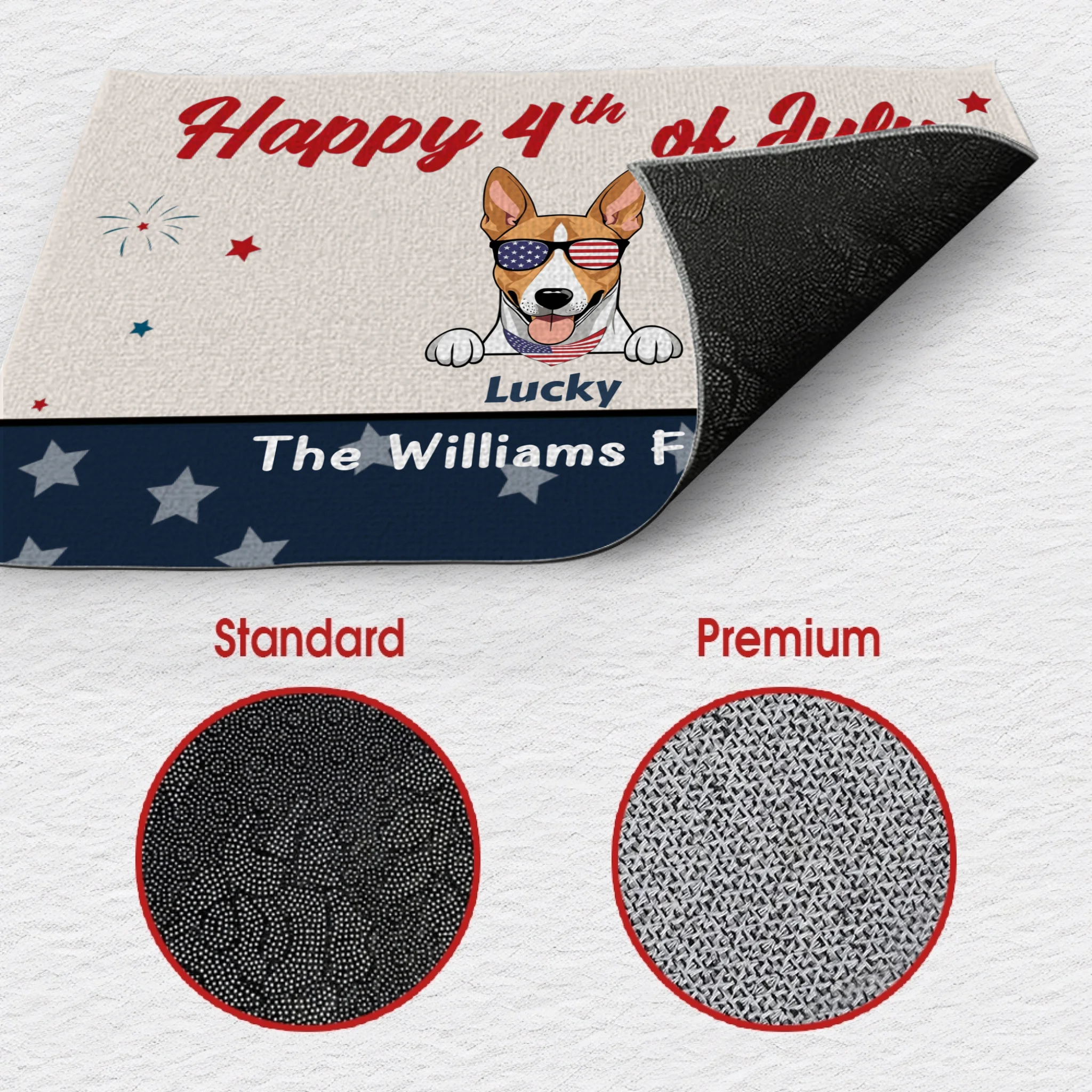 4th of July Home Decor – Personalized Patriotic Doormat - 89Prints