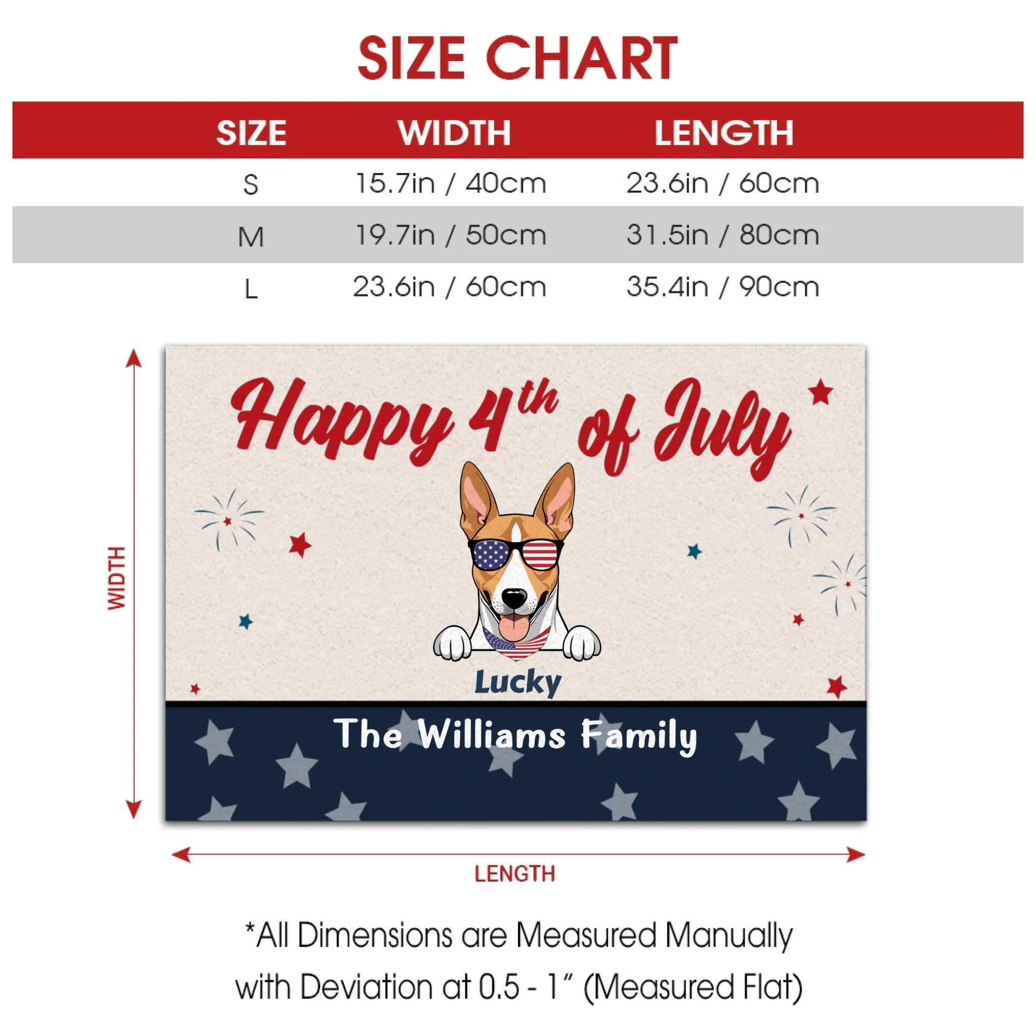 4th of July Home Decor – Personalized Patriotic Doormat - 89Prints