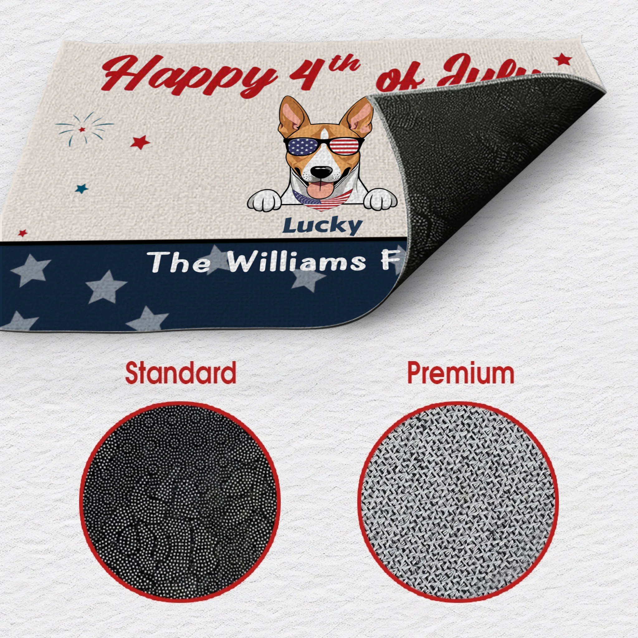 4th of July Home Decor – Personalized Patriotic Doormat - 89Prints