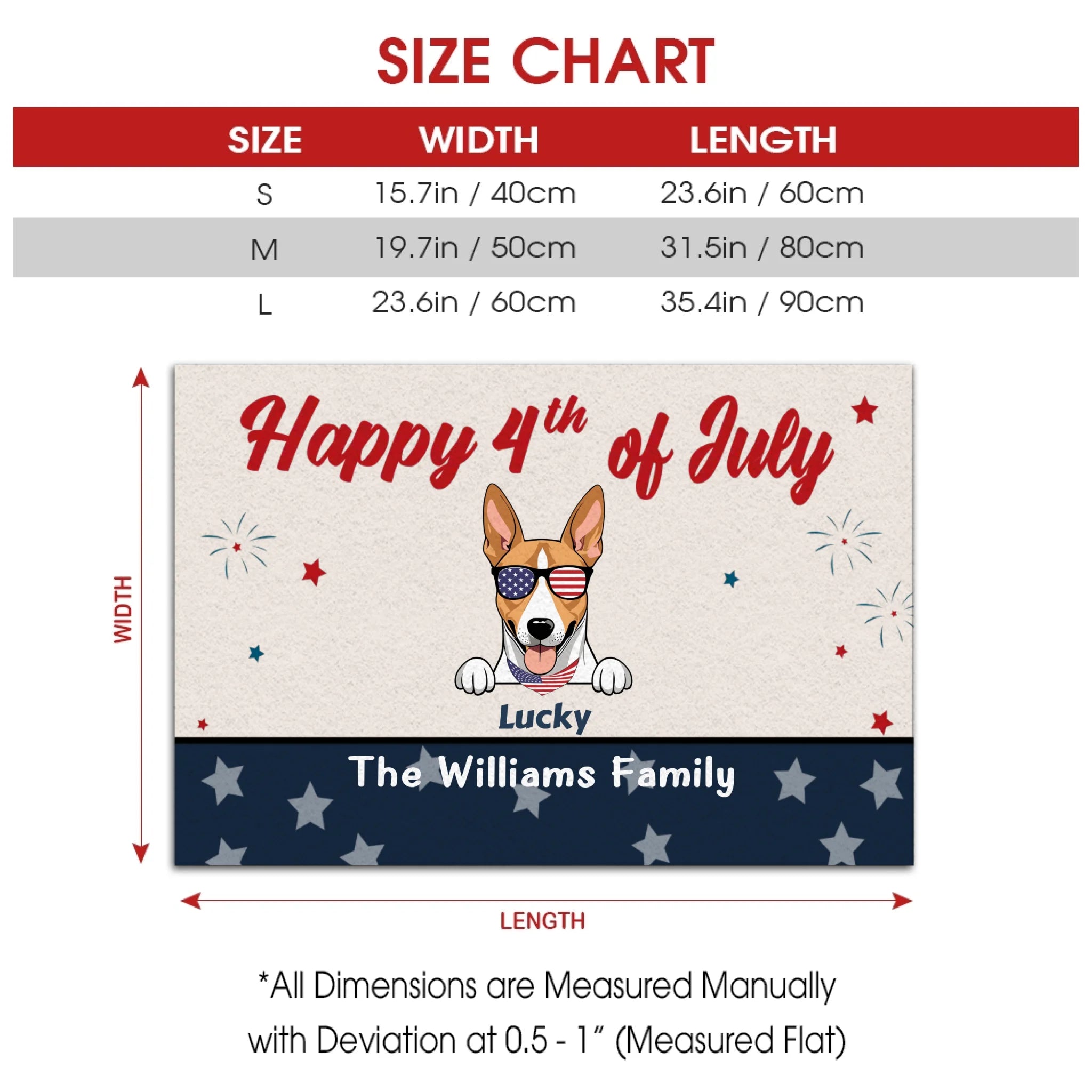 4th of July Home Decor – Personalized Patriotic Doormat - 89Prints