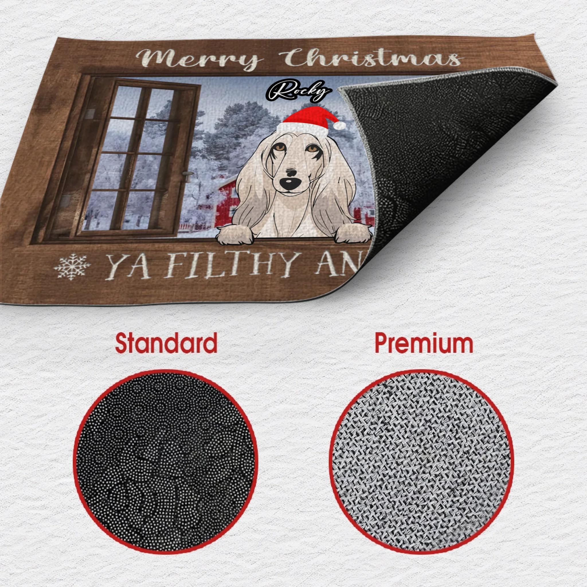Merry Christmas Custom Dog & Cat Doormat | Personalized Pet Name Holiday Mat – 89Prints