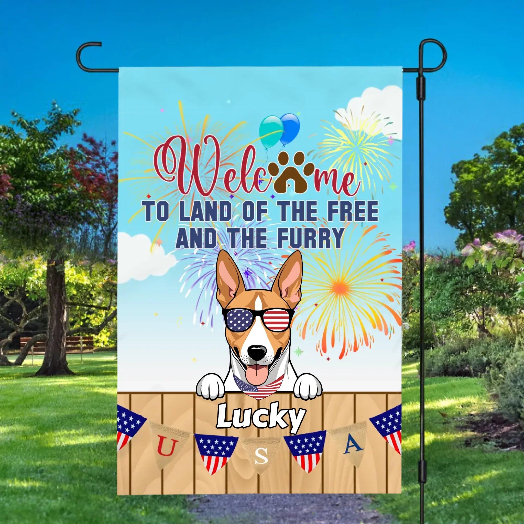 Welcome to the Land of the Free and the Furry – Custom Dog Flag by 89Prints