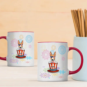Personalized Fourth of July Dog Mug – Cute Patriotic Dogs with Custom Pet Names - 89Prints