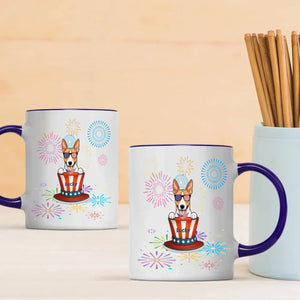 Personalized Fourth of July Dog Mug – Cute Patriotic Dogs with Custom Pet Names - 89Prints