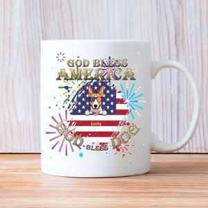 Dog Lover Mug – American Flag Design with “GOD BLESS AMERICA” & “GOD DOG BLESS” - 89Prints