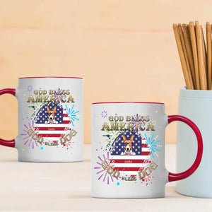 Dog Lover Mug – American Flag Design with “GOD BLESS AMERICA” & “GOD DOG BLESS” - 89Prints