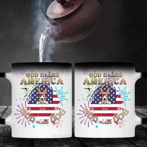Dog Lover Mug – American Flag Design with “GOD BLESS AMERICA” & “GOD DOG BLESS” - 89Prints